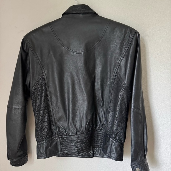 Vintage Brass Plum Nordstrom Y2K Cropped Genuine Leather lined jacket size Small - Picture 4 of 13